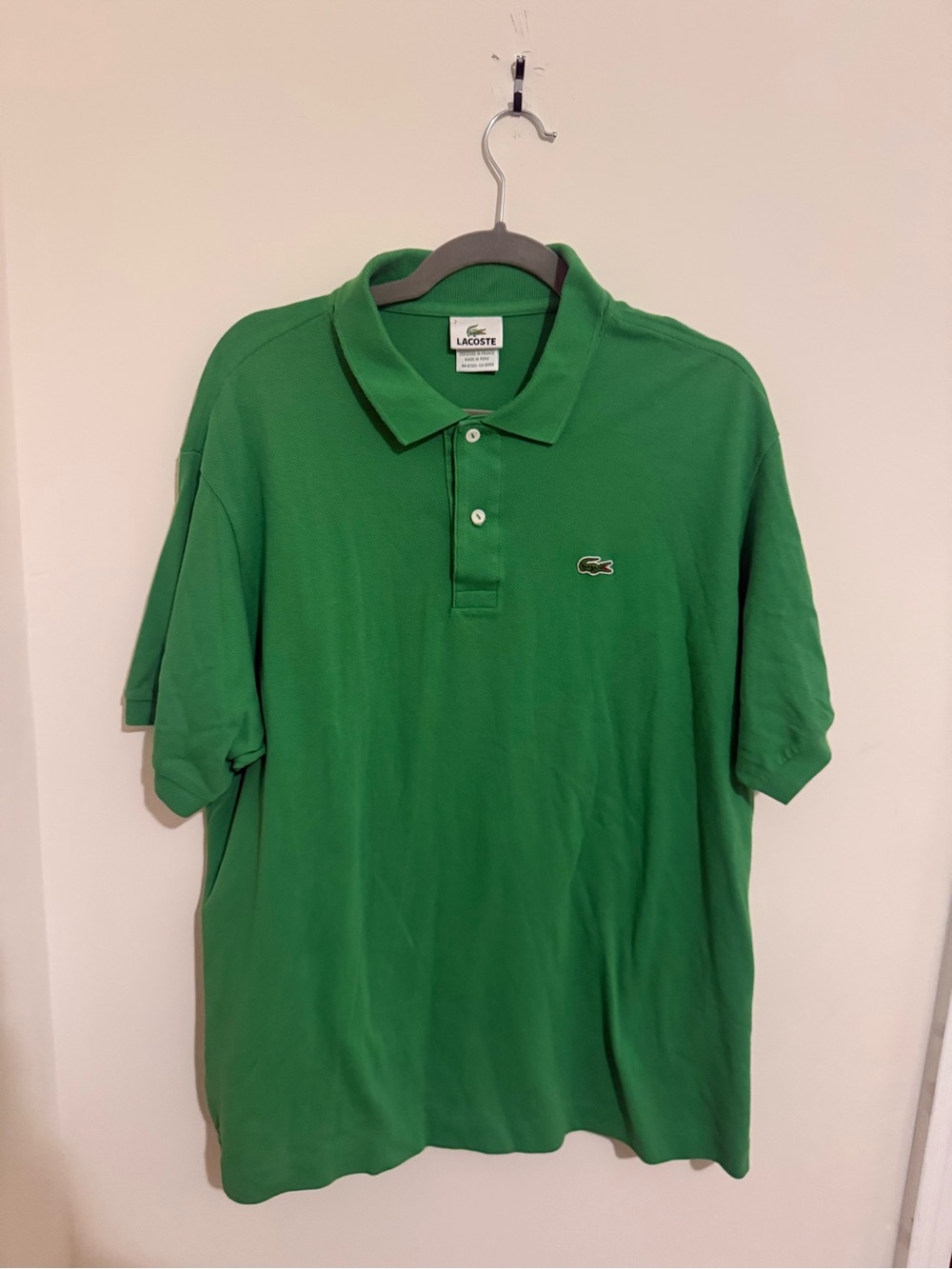 Lacoste Men's Bright Green Pique Polo with Crocodile Emblem